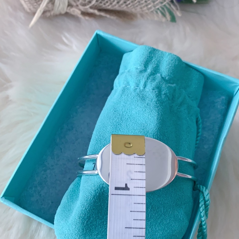 Tiffany & Co. Silver Round ID Cuff Bracelet with Tiffany Blue Box - Picture 12 of 12